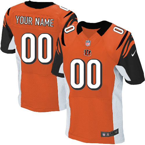 Men's Elite Nike Jersey Orange Alternate - Customized NFL Cincinnati Bengals